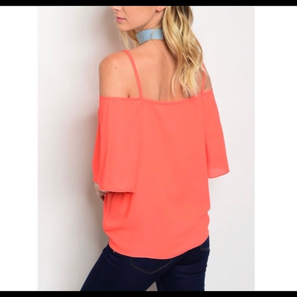 Sea You Soon Collared Top in Hot Coral